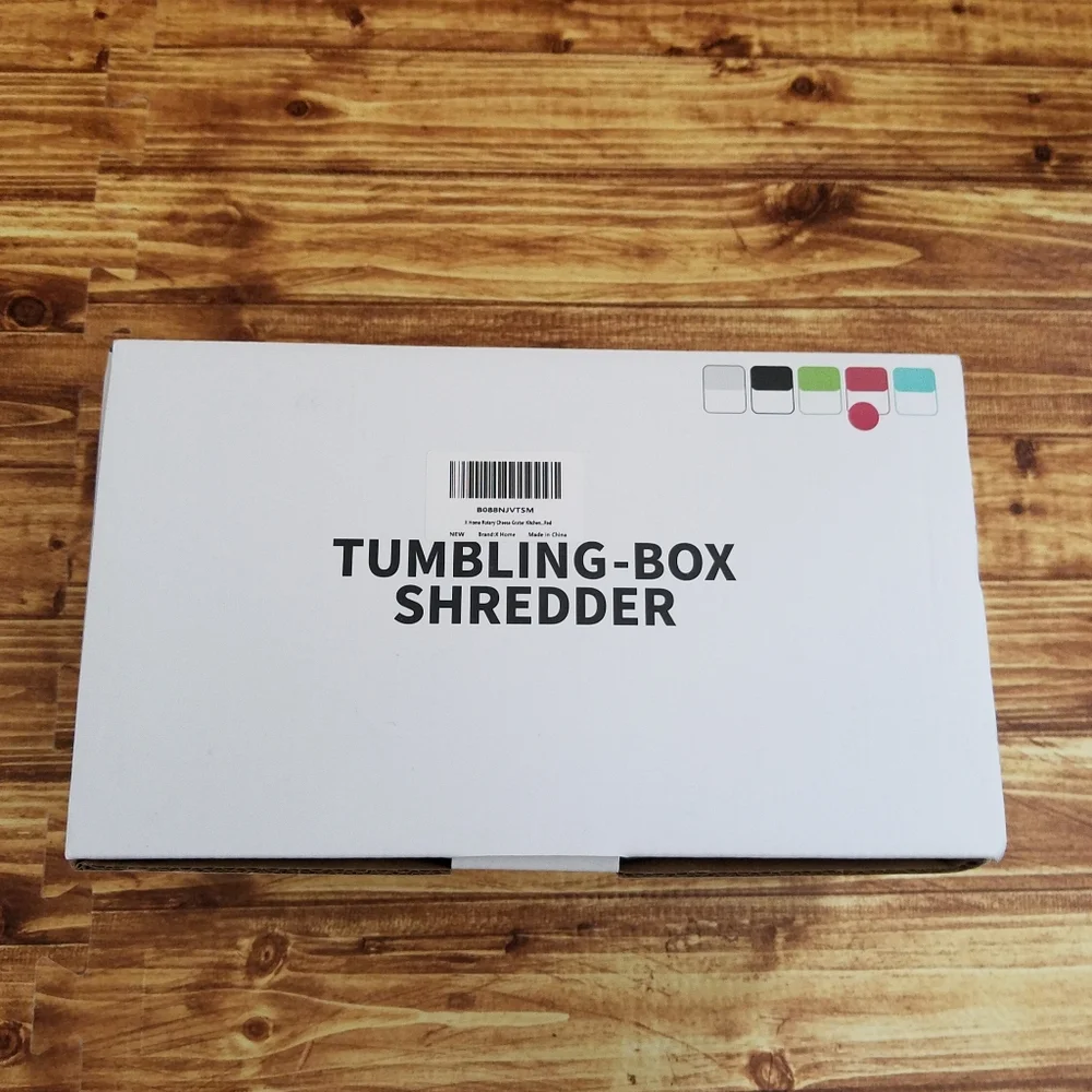 NIB Red 3-in-1 Rotary Cheese Grater & Tumbling-Box Veggie Shredder
